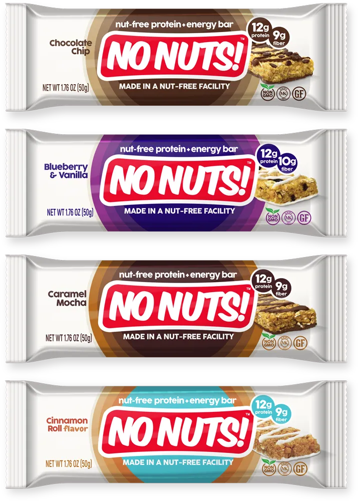Four No Nuts! protein bar flavors