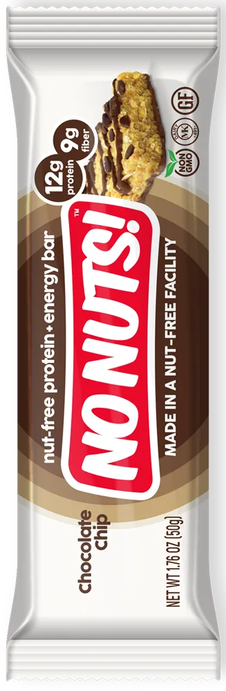 No Nuts! Chocolate Chip nut-free protein bar (vertical)